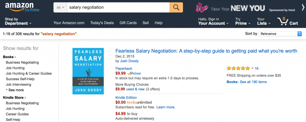 Amazon search for Salary Negotiation