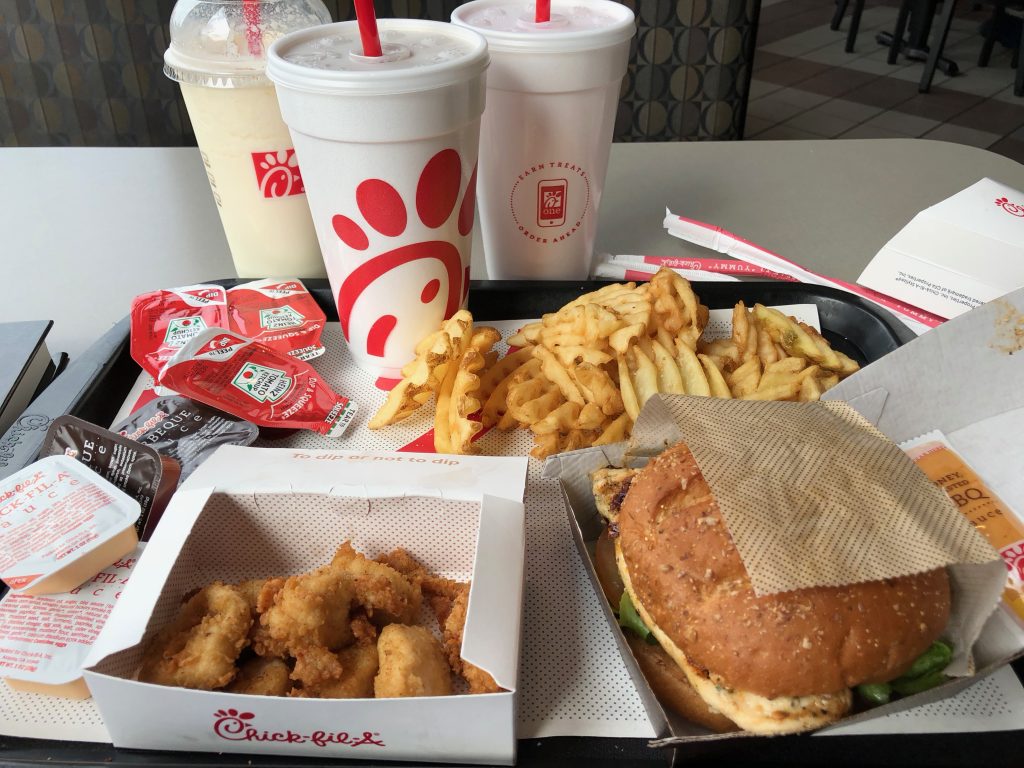 My post-race meal at Chick-Fil-A