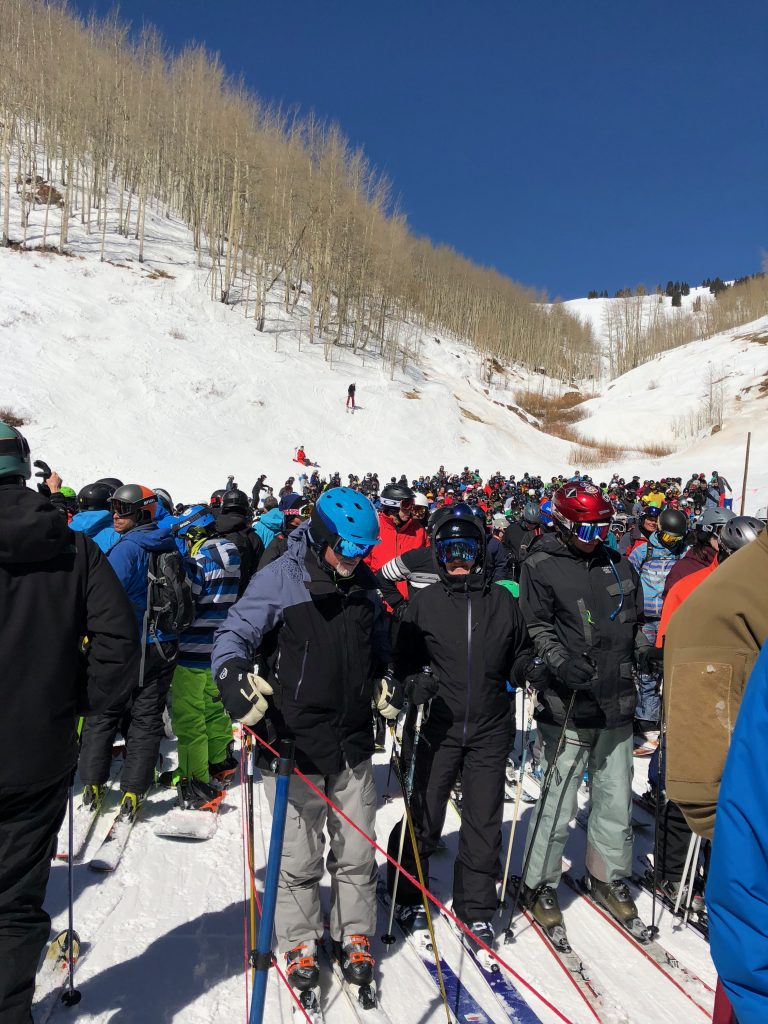 The lift line at Vail