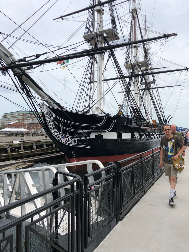 The USS Constitution (and a random dude)