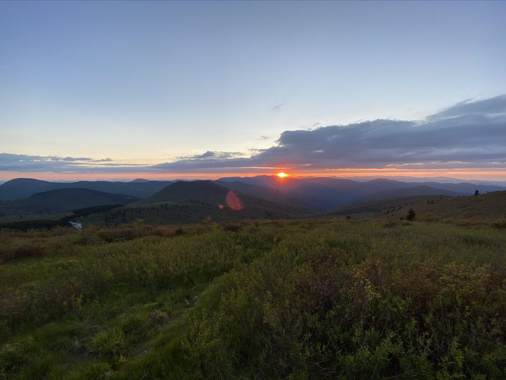 Sunset on Black Balsam Knob in North Carolina